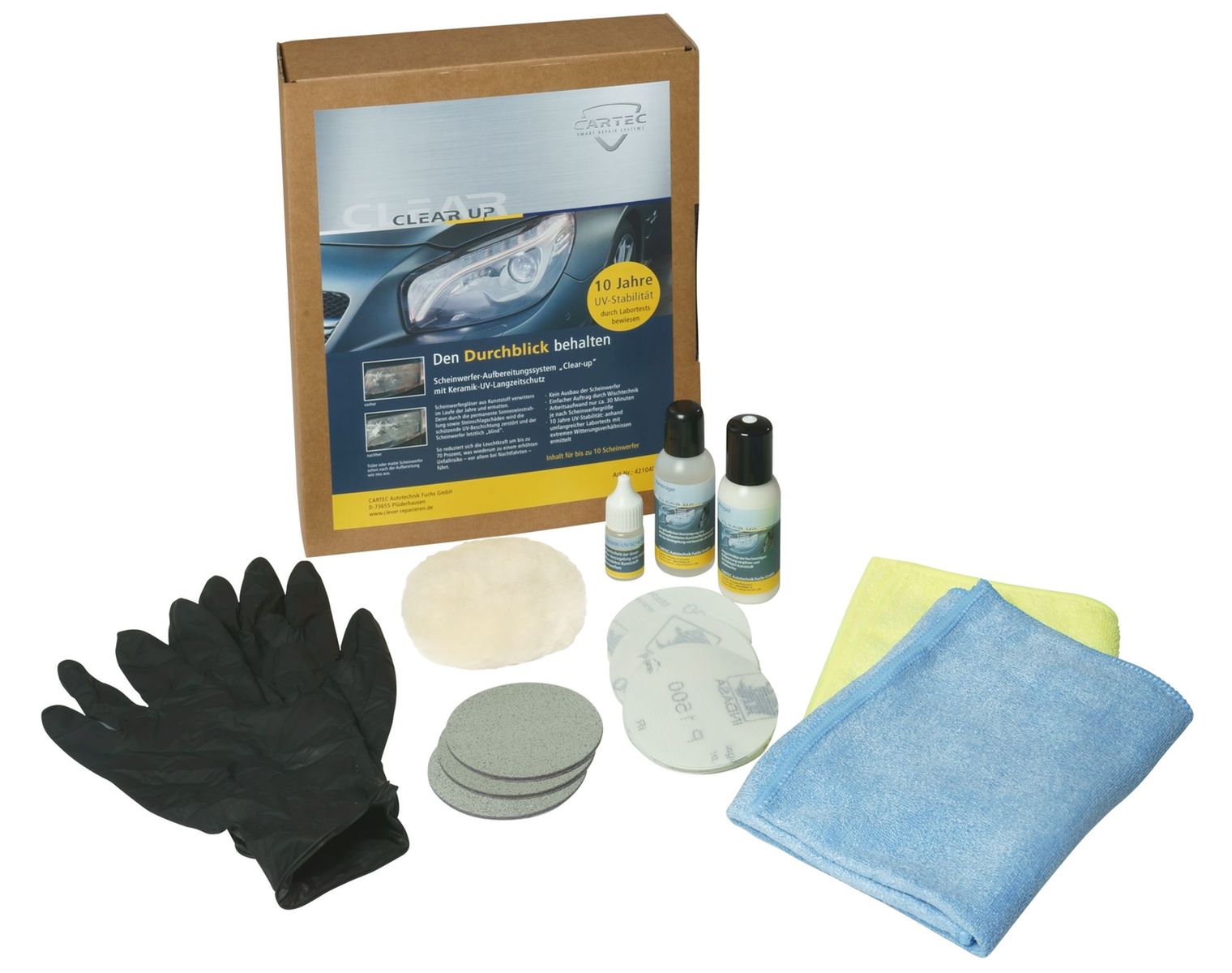 CARTEC Clear-up, Keramik-Kit für die Scheinwerferreparatur, Starterset